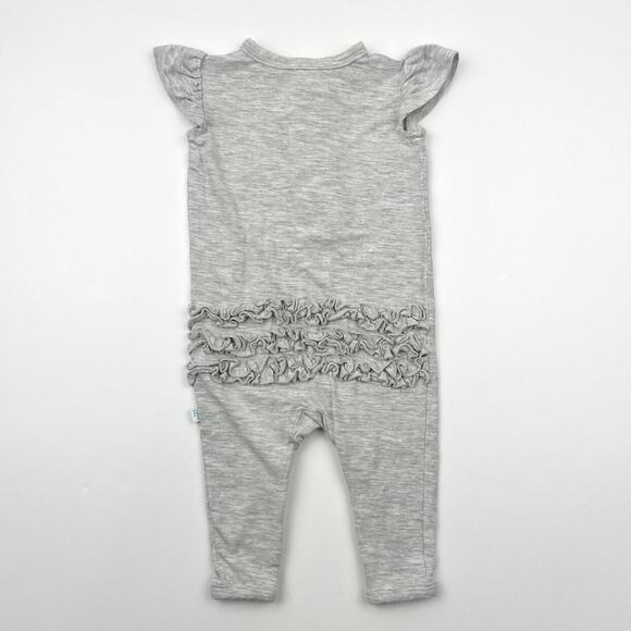 Posh Peanut Gray Ruffle Romper - Picture 5 of 5